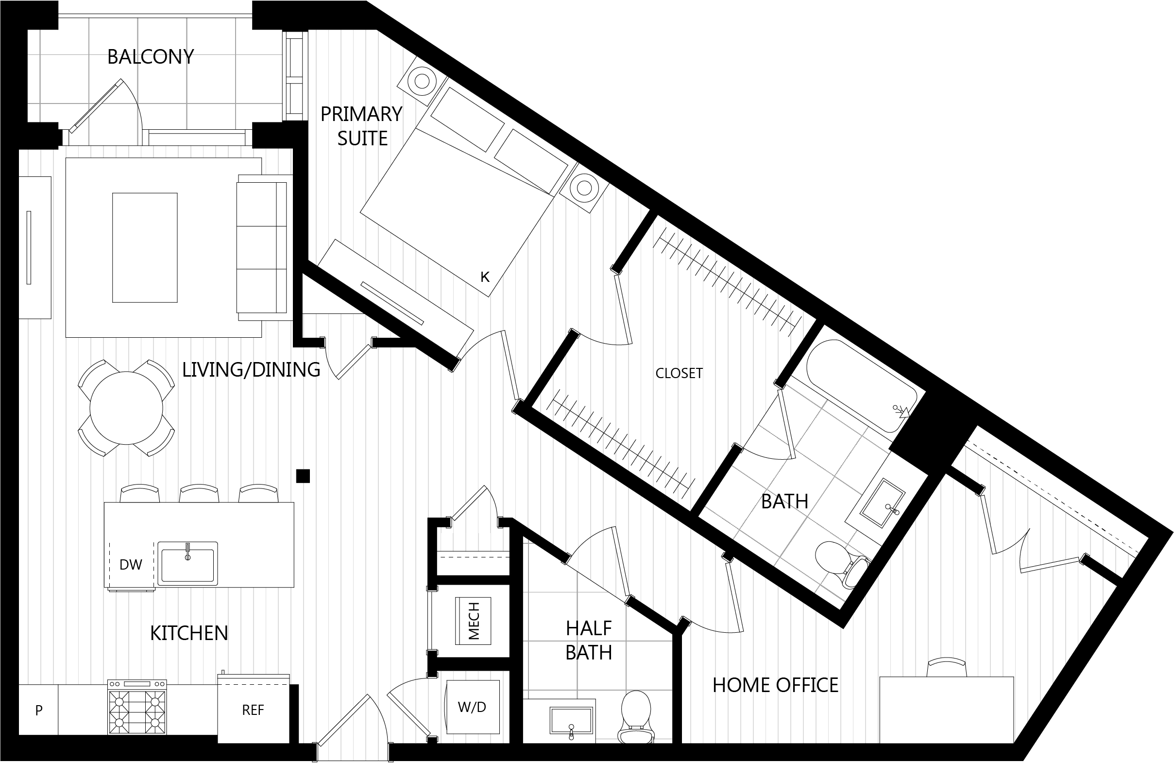 Floor plan of a Residences at Mazza luxury apartment in DC